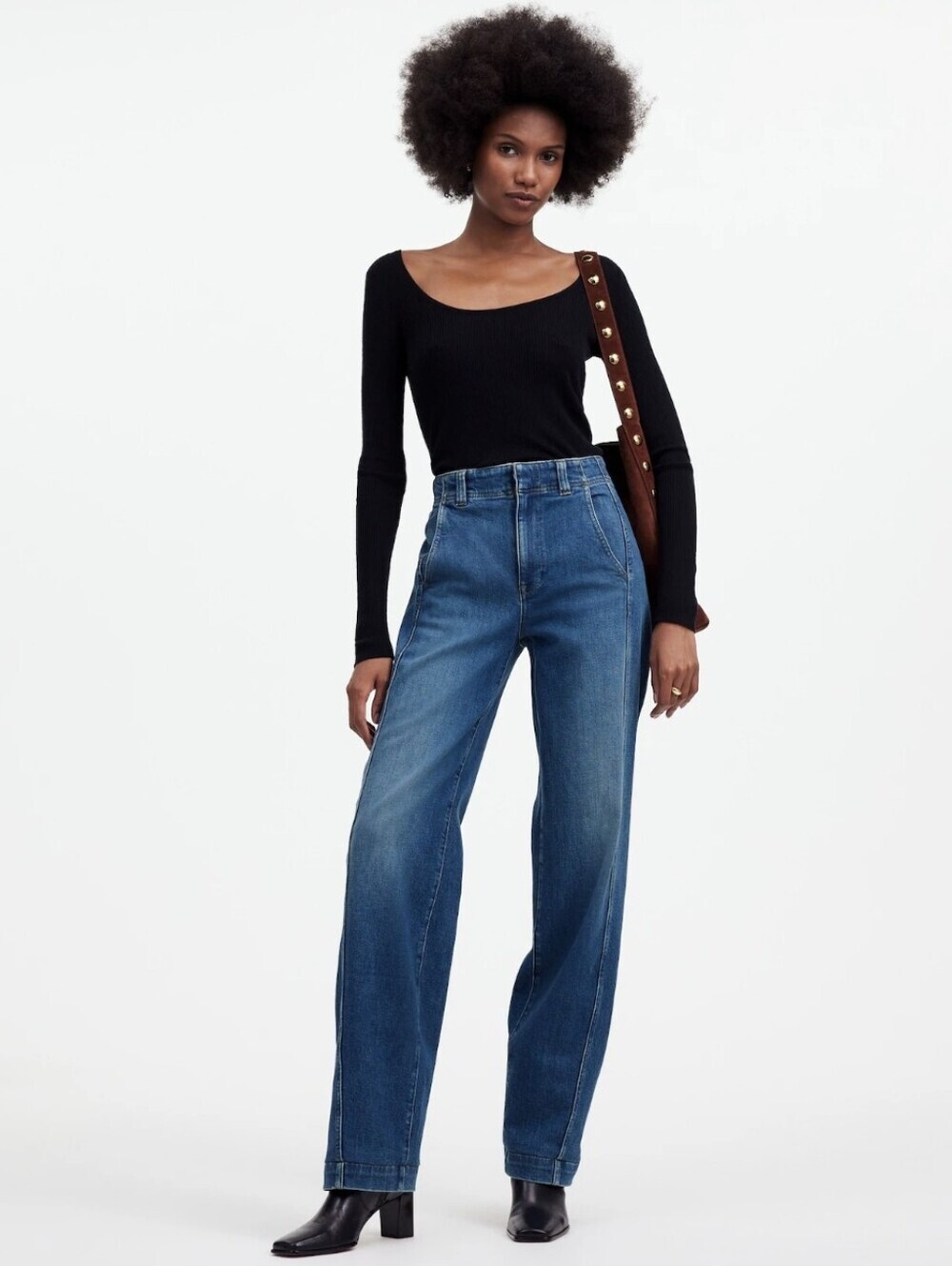 Madewell Tapered Denim Trousers High Rise Jeans Calvert Blue Comfort Sz. 25x32
